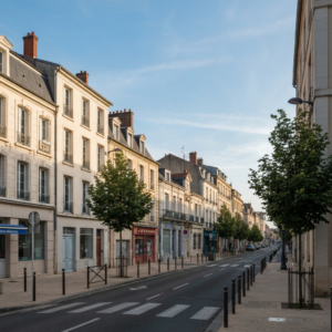 Vue pittoresque d'un quartier historique avec une ambiance de village
